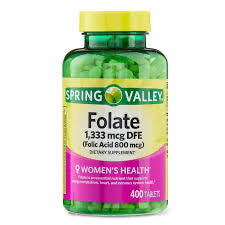 Spring Valley Folate Dietary Supplement 1,333mcg,400count