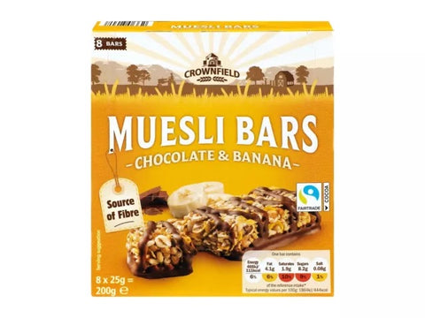 Crownfield Muesli Bars Chocolate & Banana 200g