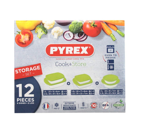 Pyrex Cook & Store Set With Lid 12set