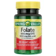 Spring Valley Folate 666mcg,250count