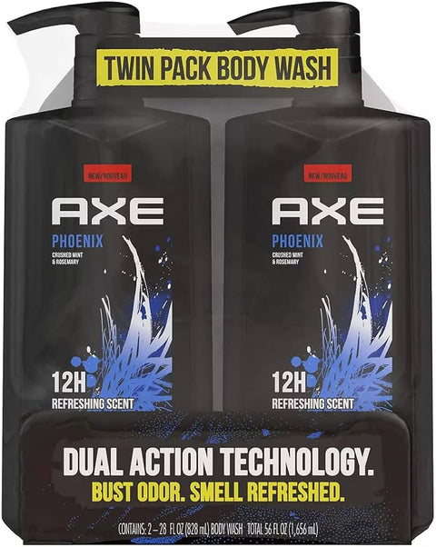 AXE Shower Gel Twin Pack Body Wash 28 oz