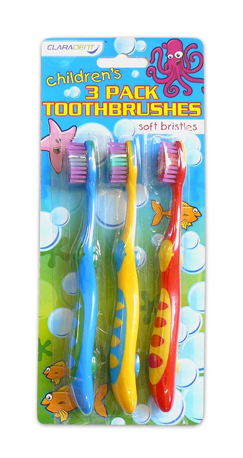 Claradent Children’s 3 Pack Toothbrushes