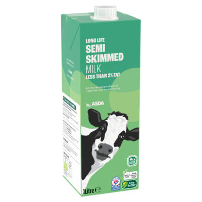 ASDA Long Life Semi Skimmed Milk 1L