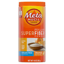 Metamucil Psyllium Sugar-Free Super Fiber Powder,Orange 283g