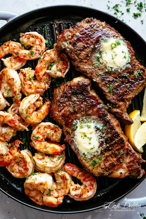 Garlic Butter Steak & Shrimp