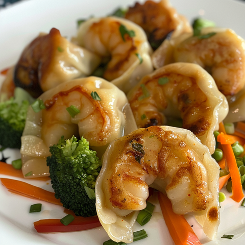 Shrimp And Vegetable Dumpling Pan Fried