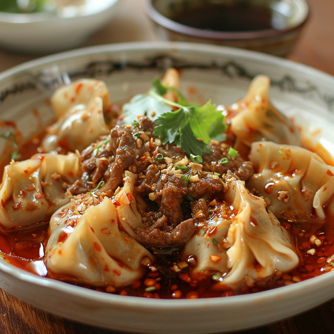 Beef Dumplings Steamed In Spicy Sauce