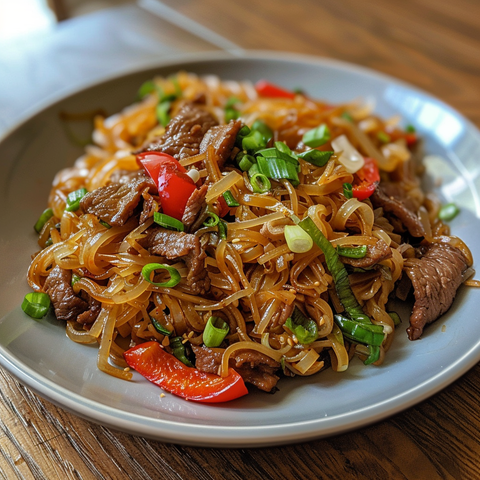 Dry Fried Rice Noodles With Beef