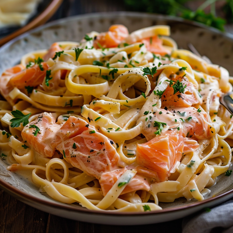 Rose Salmon Fettuccine