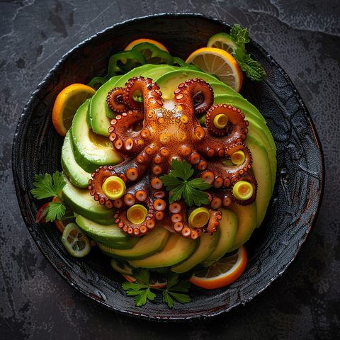 Octopus Avocado Basket