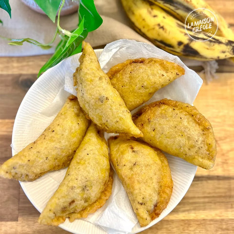 Chaussons De Banane Plantain Fourres A La Viande(Plantain Patties Filled With Spinach)-2Pcs